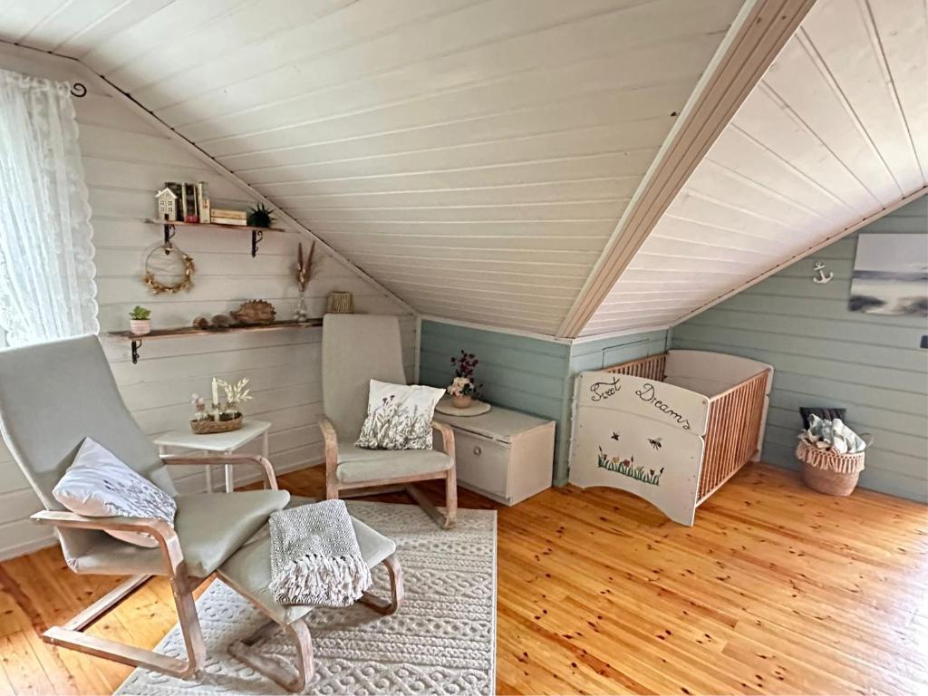 Posezení v ubytování Ferienwohnung Midsommar