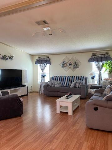 een woonkamer met twee banken en een tv bij Misty falls in Ormond Beach