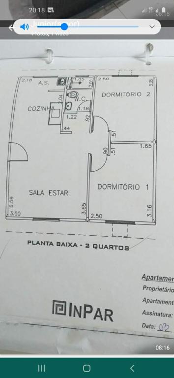 a drawing of a floor plan of a building at Viver Ananindeua in Belém