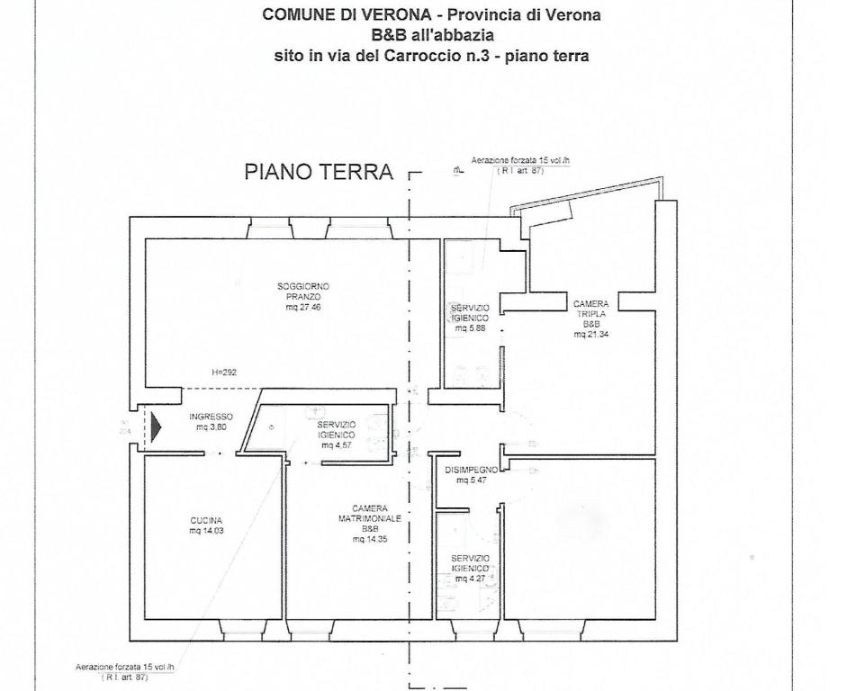 The floor plan of All'Abbazia