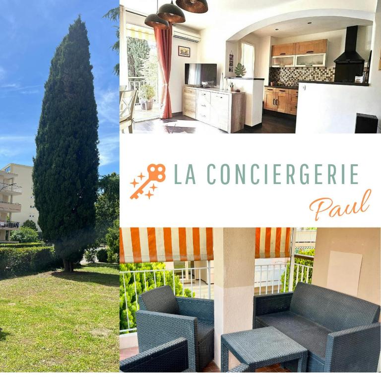 un collage de photos d'une maison et d'un arbre dans l'établissement Le Grand Fournas comfort near shops, à Draguignan