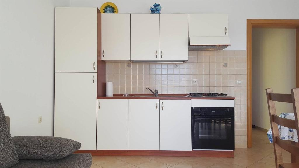 Kuchyň nebo kuchyňský kout v ubytování Apartmani Luka