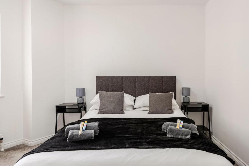 Katil atau katil-katil dalam bilik di Stylish City Apt Belfast Cathedral Qtr