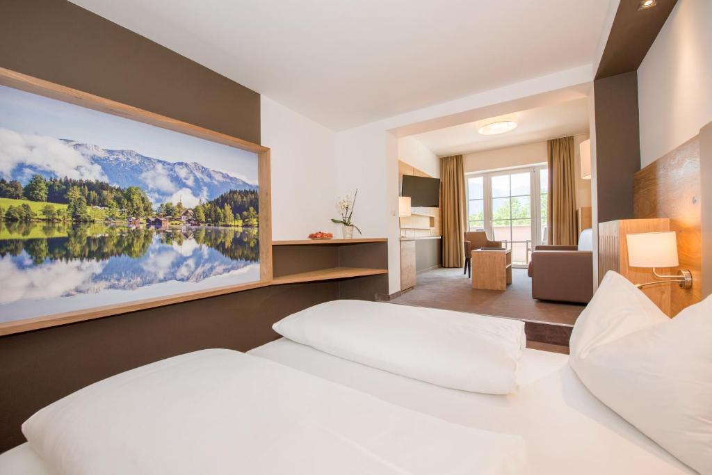 Posteľ alebo postele v izbe v ubytovaní Spa&Aktiv Hotel Lavendel