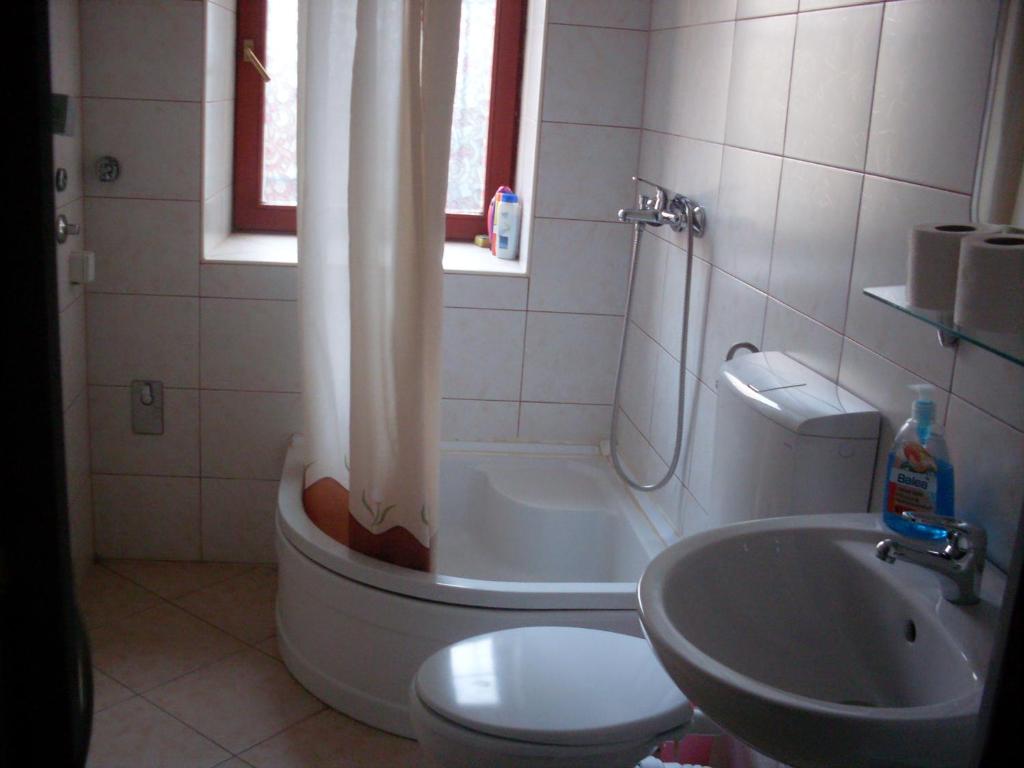 Koupelna v ubytování Apartments Vratnik
