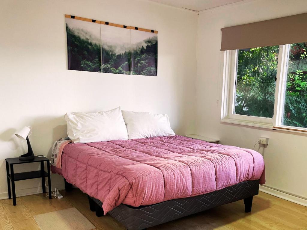 Postel nebo postele na pokoji v ubytování Precioso Departamento en Isla Teja Para 4 Personas con Estacionamiento Privado