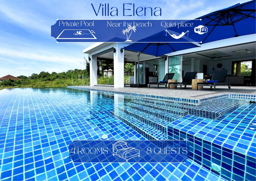 a swimming pool in front of a villa at Villa Elena – Luxe Confort Sud de Koh Samui in Surat Thani