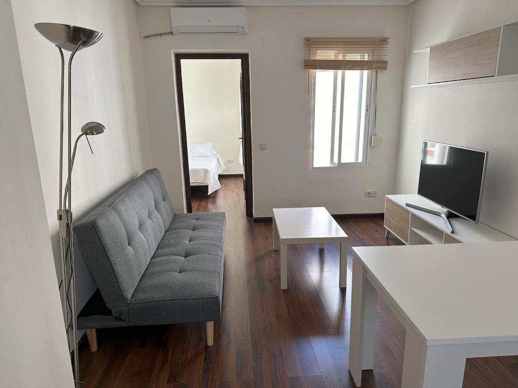 Μια τηλεόραση ή/και κέντρο ψυχαγωγίας στο Apartamento en el centro de Talavera