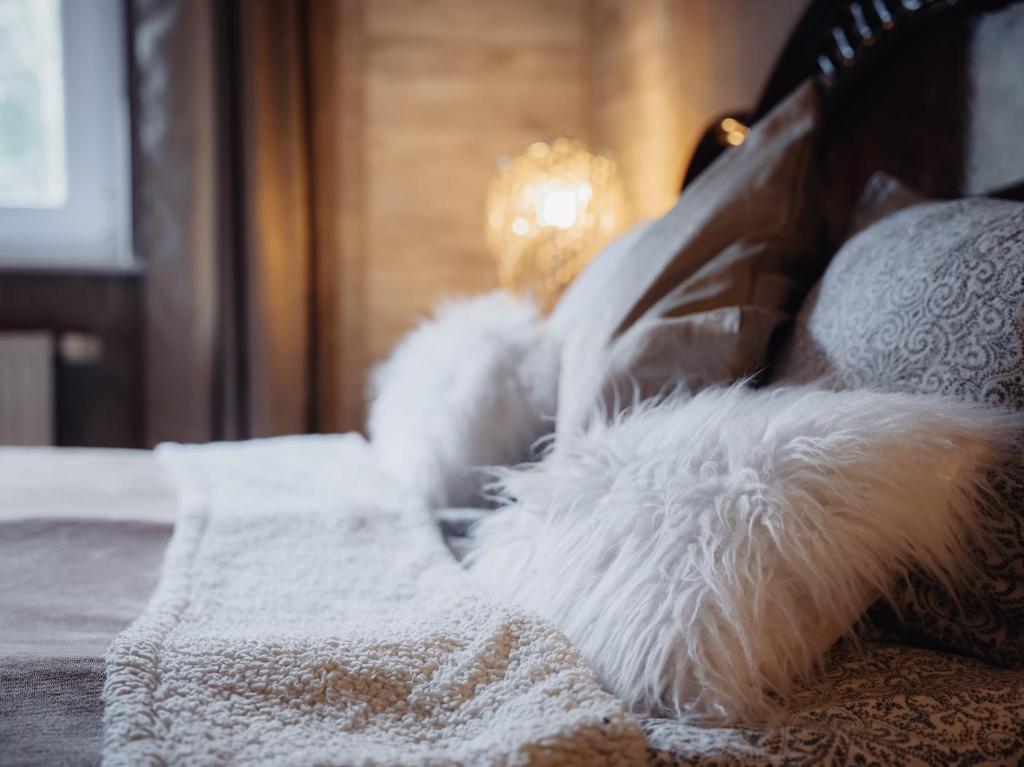 Postel nebo postele na pokoji v ubytování Ferienwohnung Waldeck