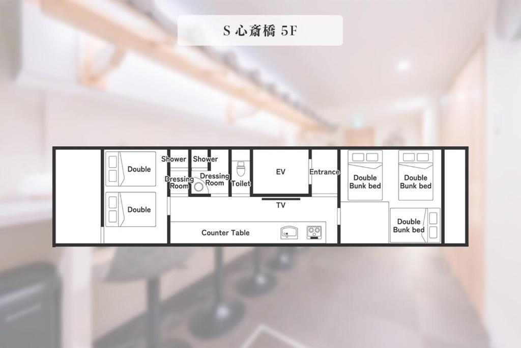 心斎橋5 ホテル鶴 道頓堀 心斎橋に位置する宿 ベッド8台 シャワー2台 観光に最適