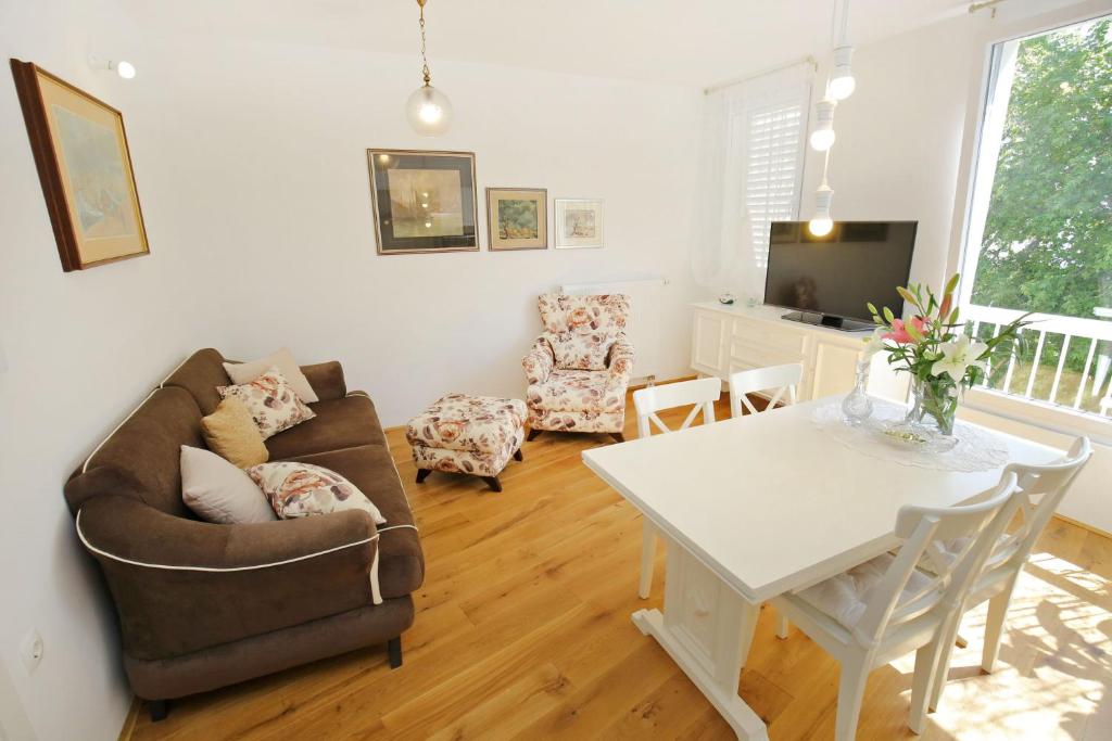 TV a/nebo společenská místnost v ubytování Apartment Amber