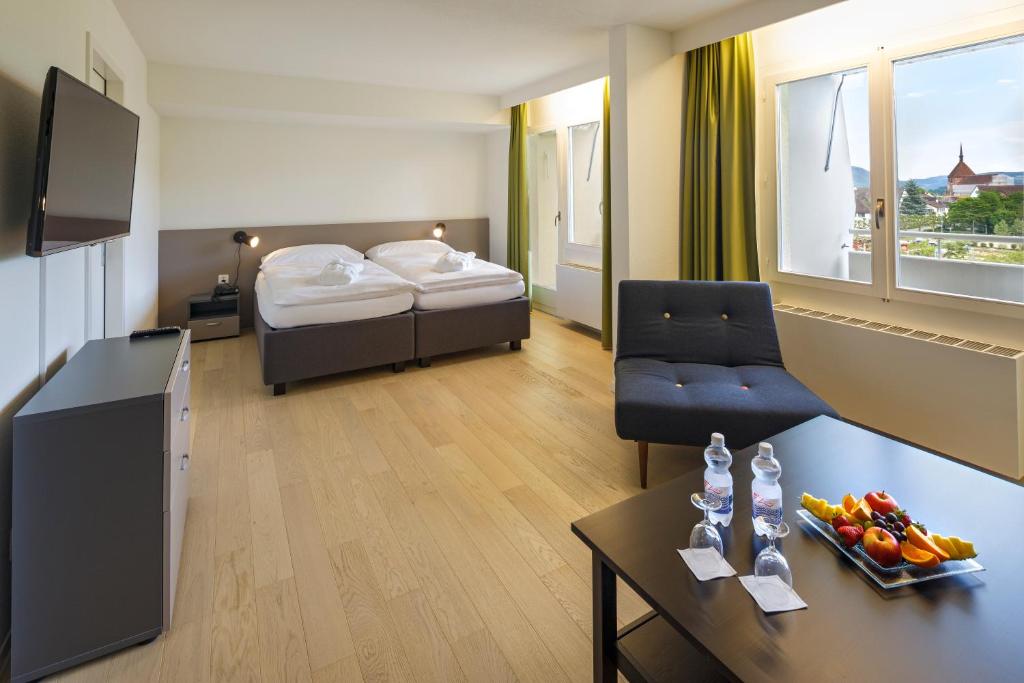 Postel nebo postele na pokoji v ubytování VitalBoutique Hotel Zurzacherhof