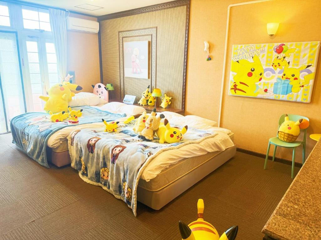 Giường trong phòng chung tại Ikaho Kids Paradise Hotel - Vacation STAY 06984v
