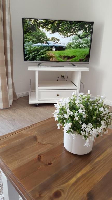 TV a/nebo společenská místnost v ubytování FeWo Machedanz zentrumsnah & ruhig Timmendorfer Strand
