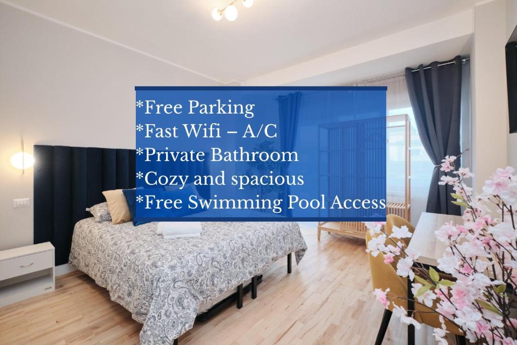 Colosseum at 18 Min by Metro Bright and Cozy Room - Free Parking Pool Access - AC and WiFi