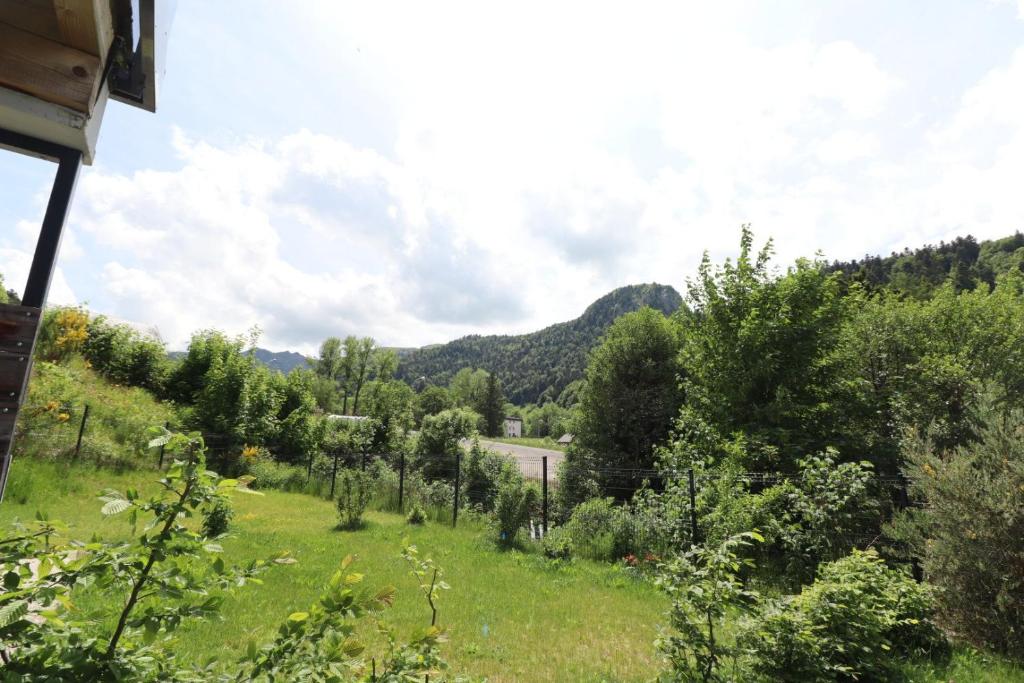 a view of a field with trees and a road at A4 - Résidence La Montille in Mont-Dore
