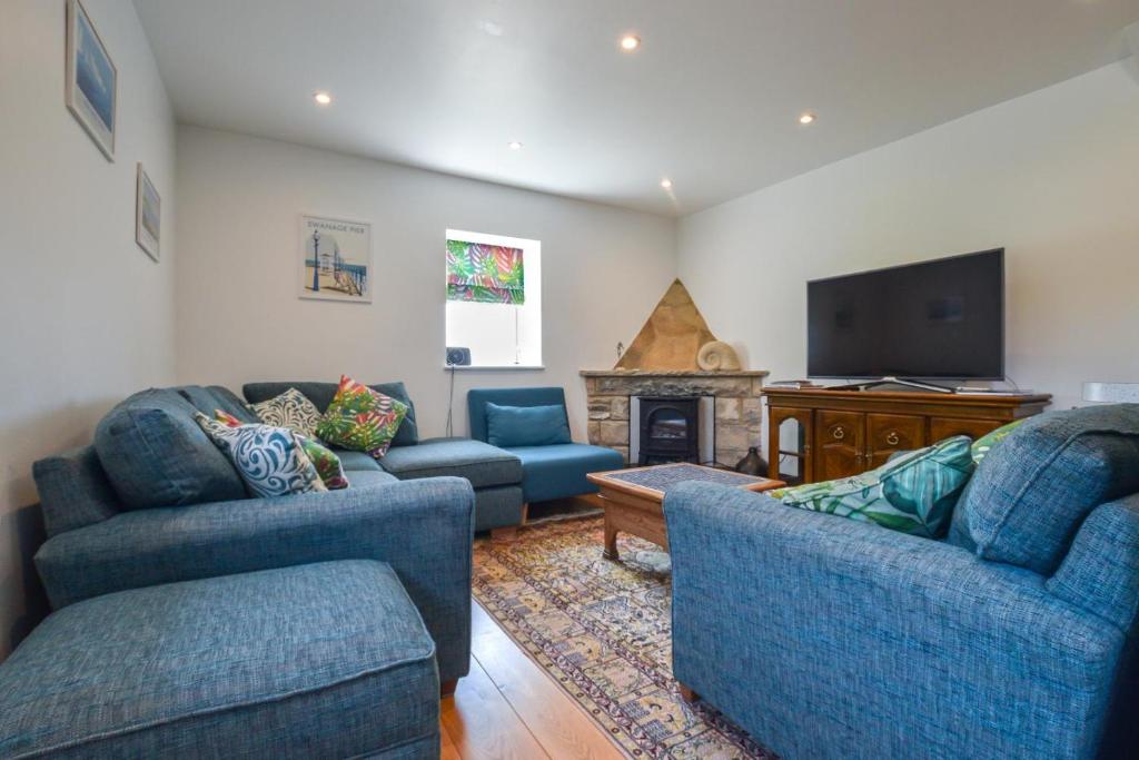 Et opholdsområde på The Barn @ Swanage Farm