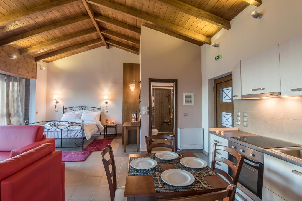 Kuchyň nebo kuchyňský kout v ubytování The View Village - Villas Suites & Spa