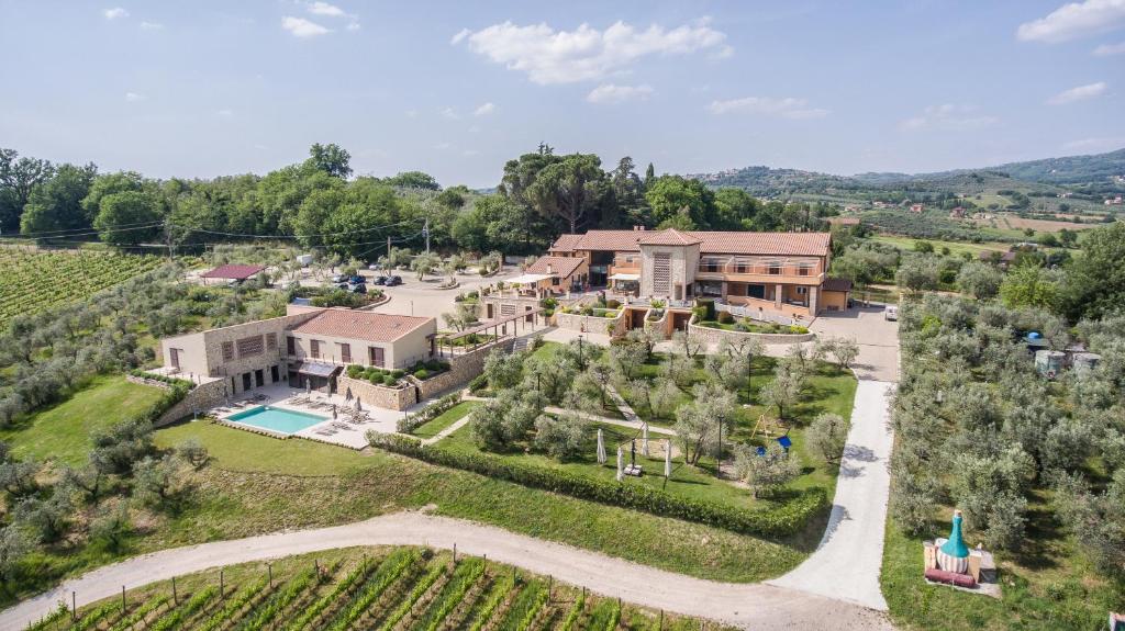 an aerial view of a estate with a mansion at Vallantica Resort & SPA in San Gemini