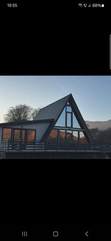 a picture of a house with a roof at A 3 villa in Nucşoara
