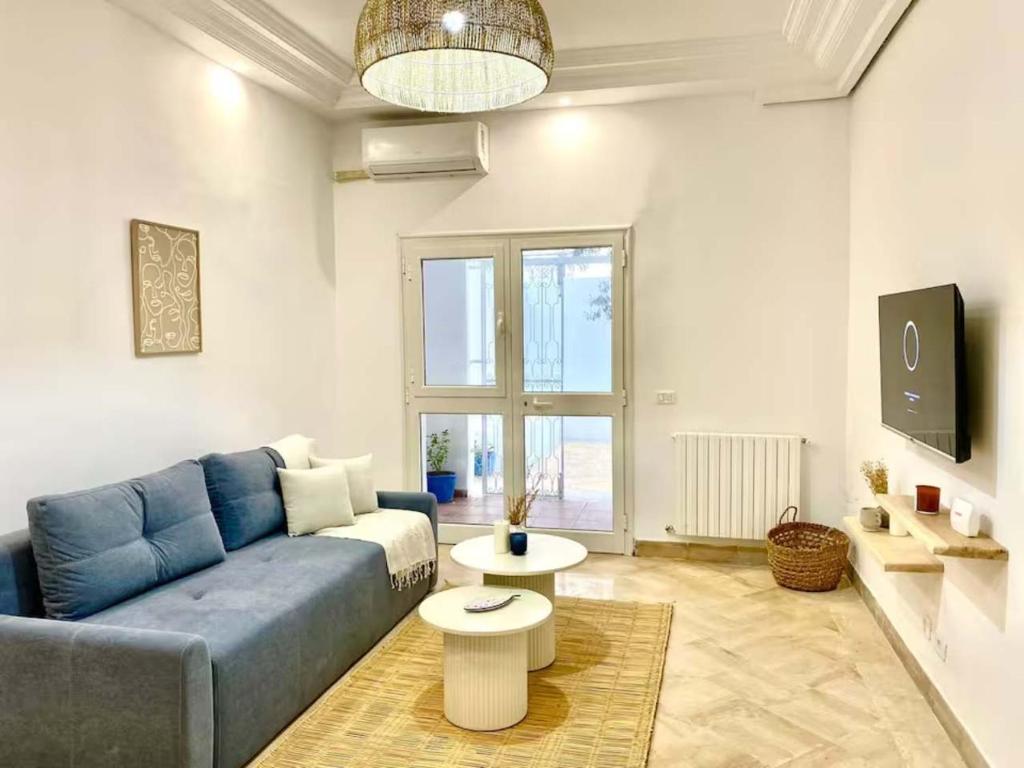 Χώρος καθιστικού στο S8 Marsa Hideaway Close to Beach & Zaphyr