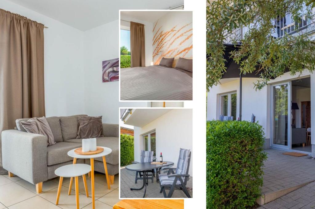 Χώρος καθιστικού στο Ferienwohnung Krebssee Idyll 1