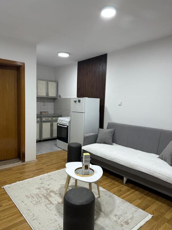 a living room with a couch and a table at Apartmani Kostić Gračanica-Kosovo in Gracanica