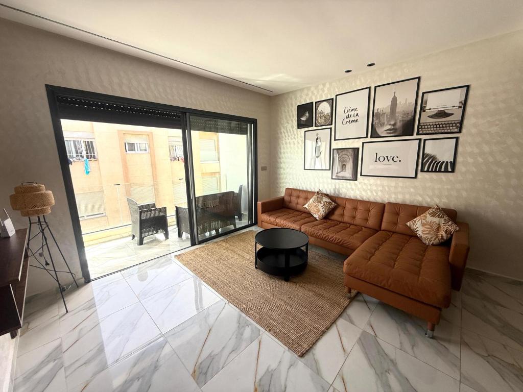 Posezení v ubytování Beautiful apartment in Mahdia beach