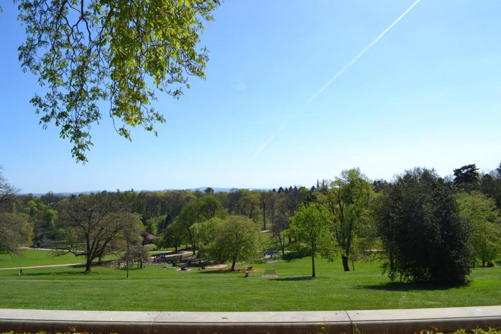 a park with green grass and trees in the background at ibis budget Montceau les Mines in Montceau-les-Mines