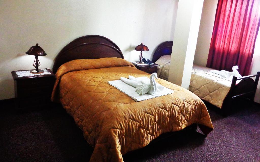 Postel nebo postele na pokoji v ubytování Hotel Alexander
