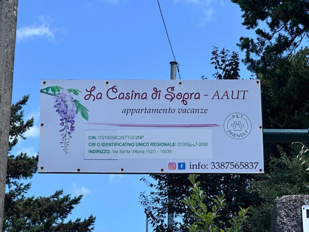 Πιστοποιητικό, βραβείο, πινακίδα ή έγγραφο που προβάλλεται στο La Casina di Sopra AAUT by Holiday World