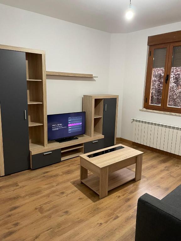 TV a/nebo společenská místnost v ubytování Apartamentos Turísticos -LEÓN ANTIGUO-