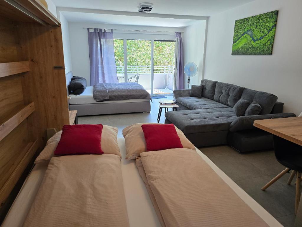 Χώρος καθιστικού στο Modernes Apartment in guter Lage Deluxe