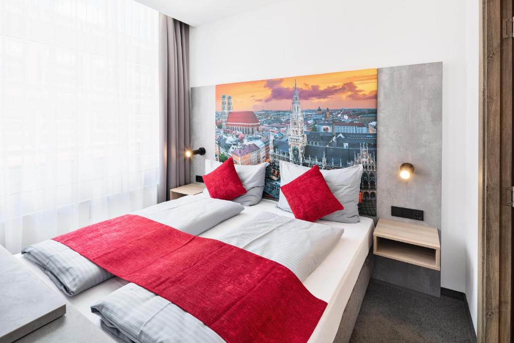 Postel nebo postele na pokoji v ubytování Rimedya Hotel - an der Messe München