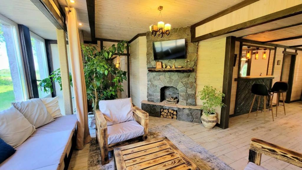 Khu vực ghế ngồi tại Lishchyn resort