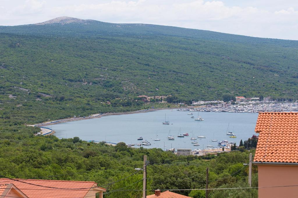 a view of a harbor with boats in the water at Ranka1 Krk in Kornić