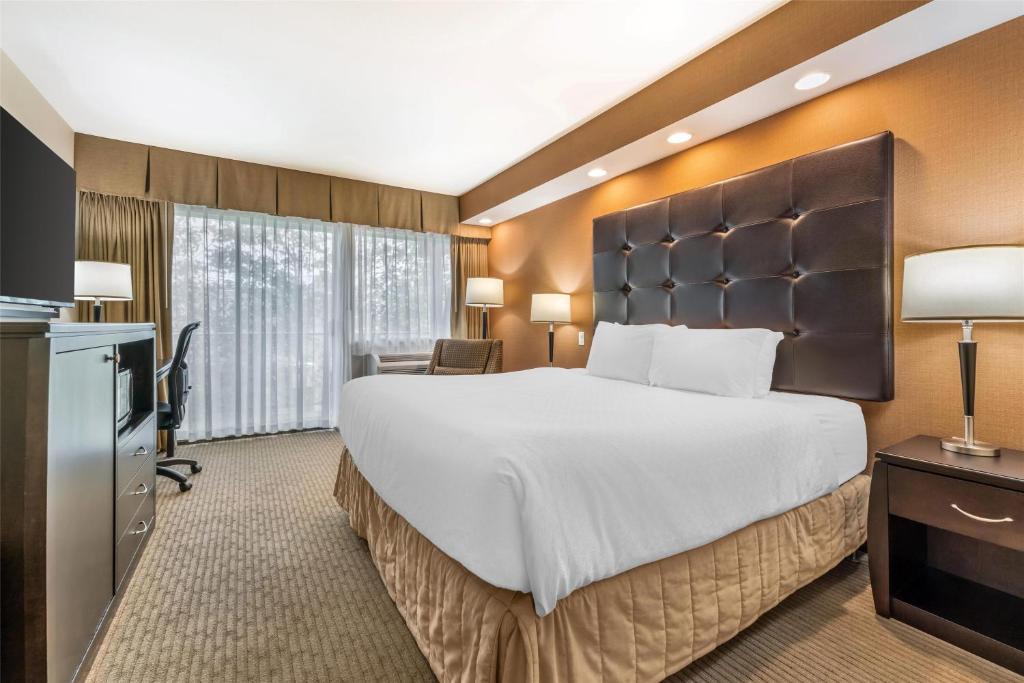 a hotel room with a large bed and a television at Best Western The Westerly Hotel in Courtenay