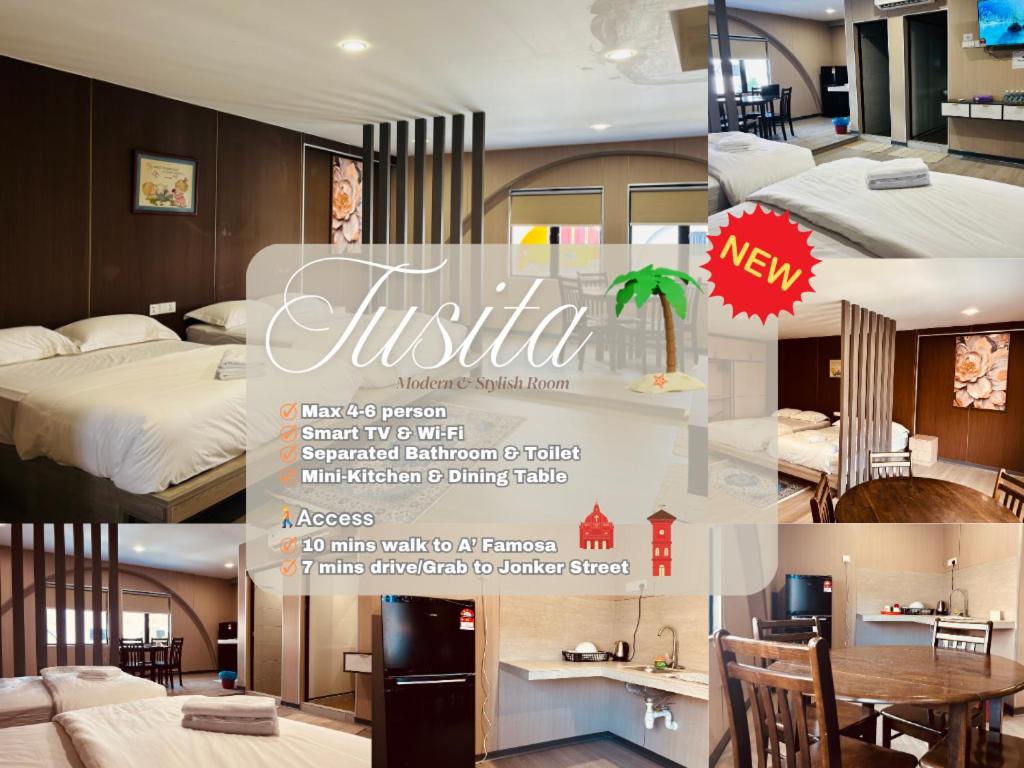 Ένα ή περισσότερα κρεβάτια σε δωμάτιο στο Stylish & Spacious Suite for Family, Tusita