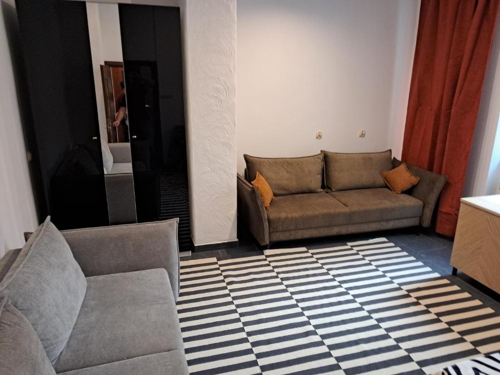 Posezení v ubytování Mieszkanie przy lesie