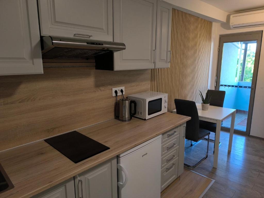 Kuchyň nebo kuchyňský kout v ubytování Apartment Eva