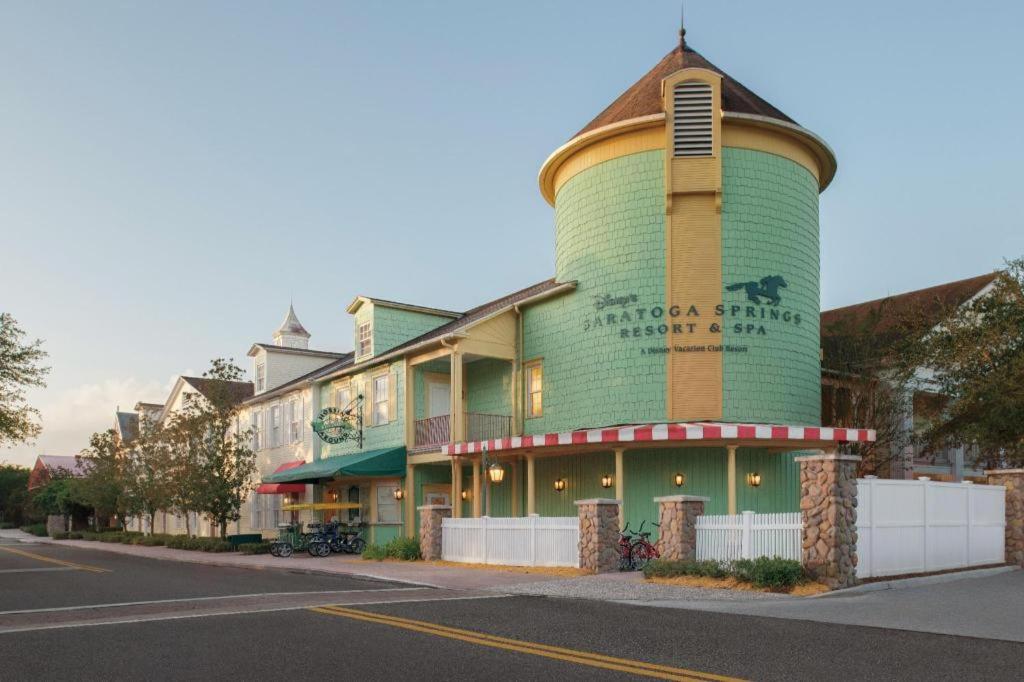 a building with a water tower on top of it at Disney's Saratoga Springs Resort & Spa in Orlando