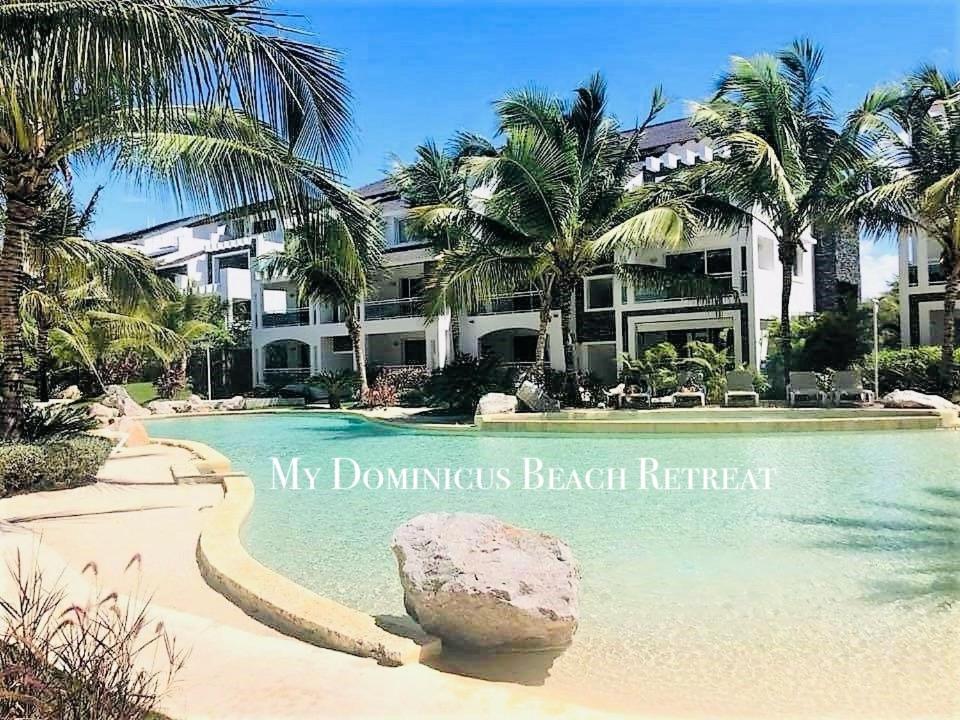 a resort with a rock in the middle of a pool at My Dominicus Beach Retreat in Bayahibe