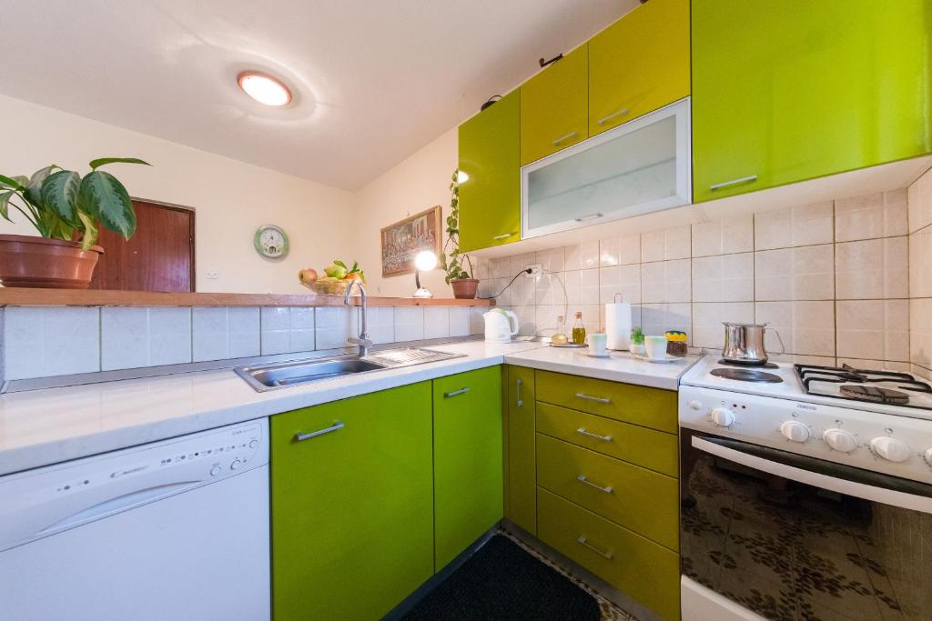 Kuchyň nebo kuchyňský kout v ubytování Apartment Ciba