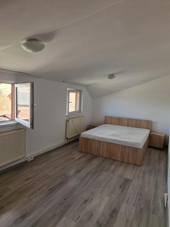 a bedroom with a large bed in a room at Gruia Ele Apartament in Cluj-Napoca
