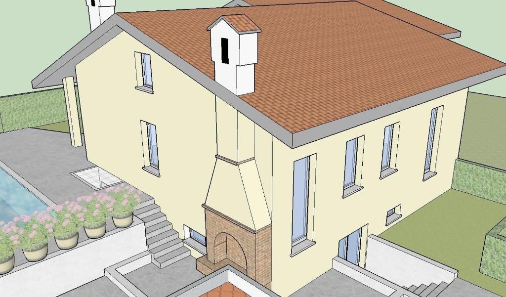 a drawing of a house with a roof at Flamingo in Caleri