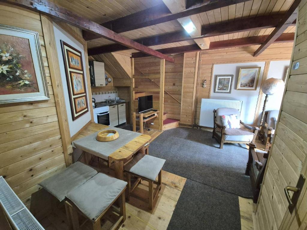 Kuchyň nebo kuchyňský kout v ubytování Art Apartments Minic