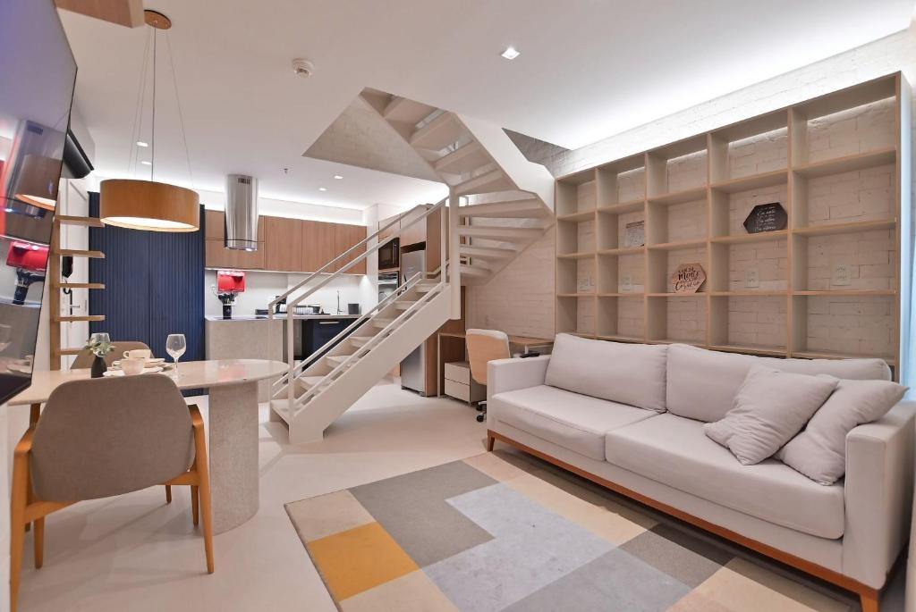 Istumisnurk majutusasutuses Cobertura Duplex Luxuosa no Hotel Fusion