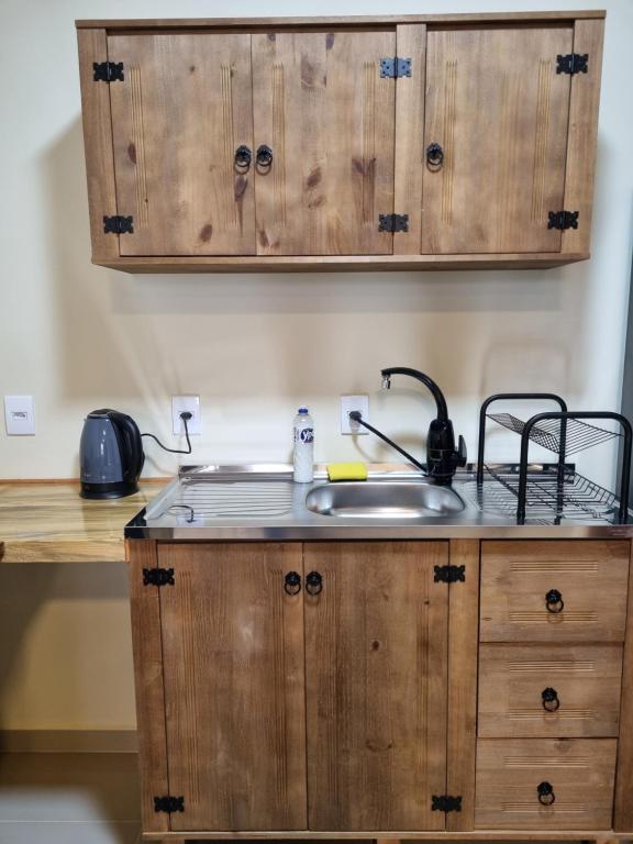 Kuchyň nebo kuchyňský kout v ubytování Apartamento Araucária