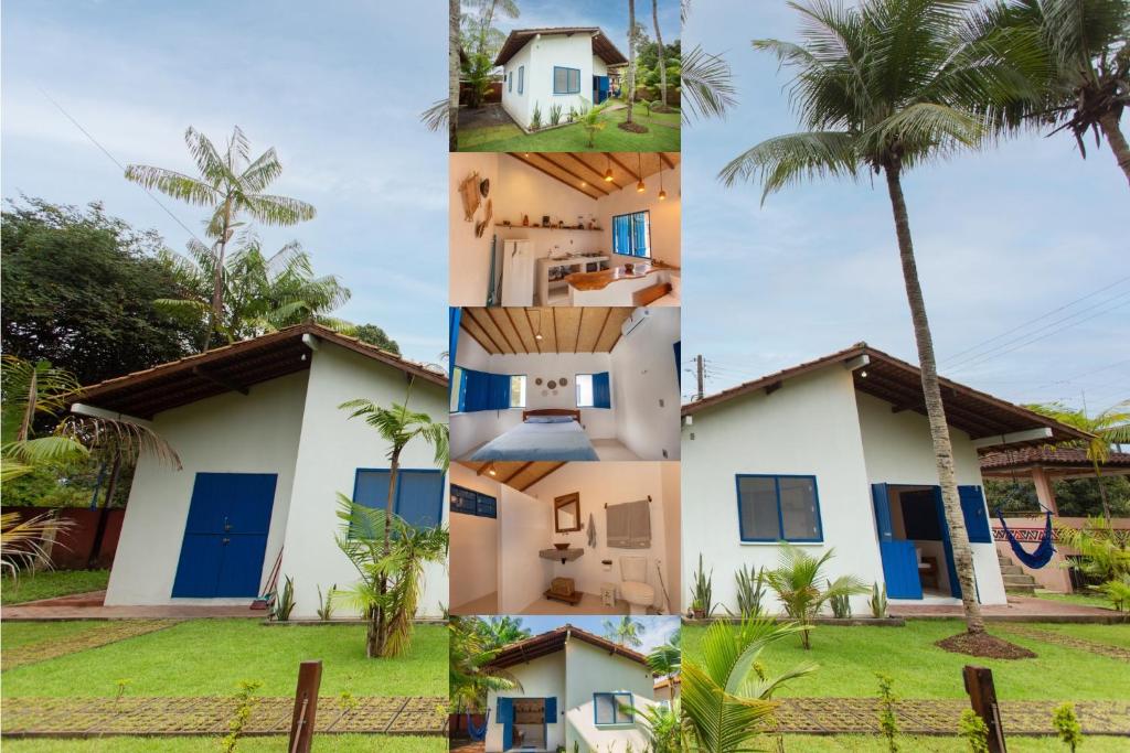 a collage of photos of a house with a palm tree at CasaPEDROCasaMarcio - Soure, Marajó PA in Soure