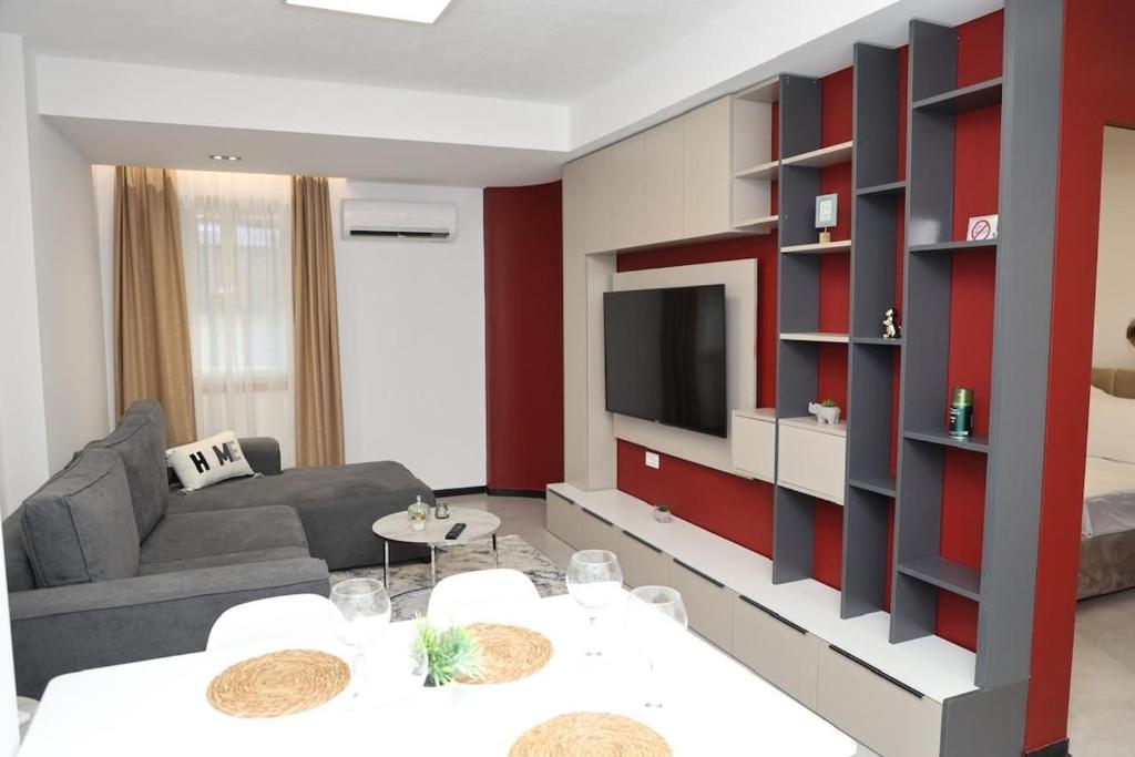 TV a/nebo společenská místnost v ubytování Daors Family Apartments